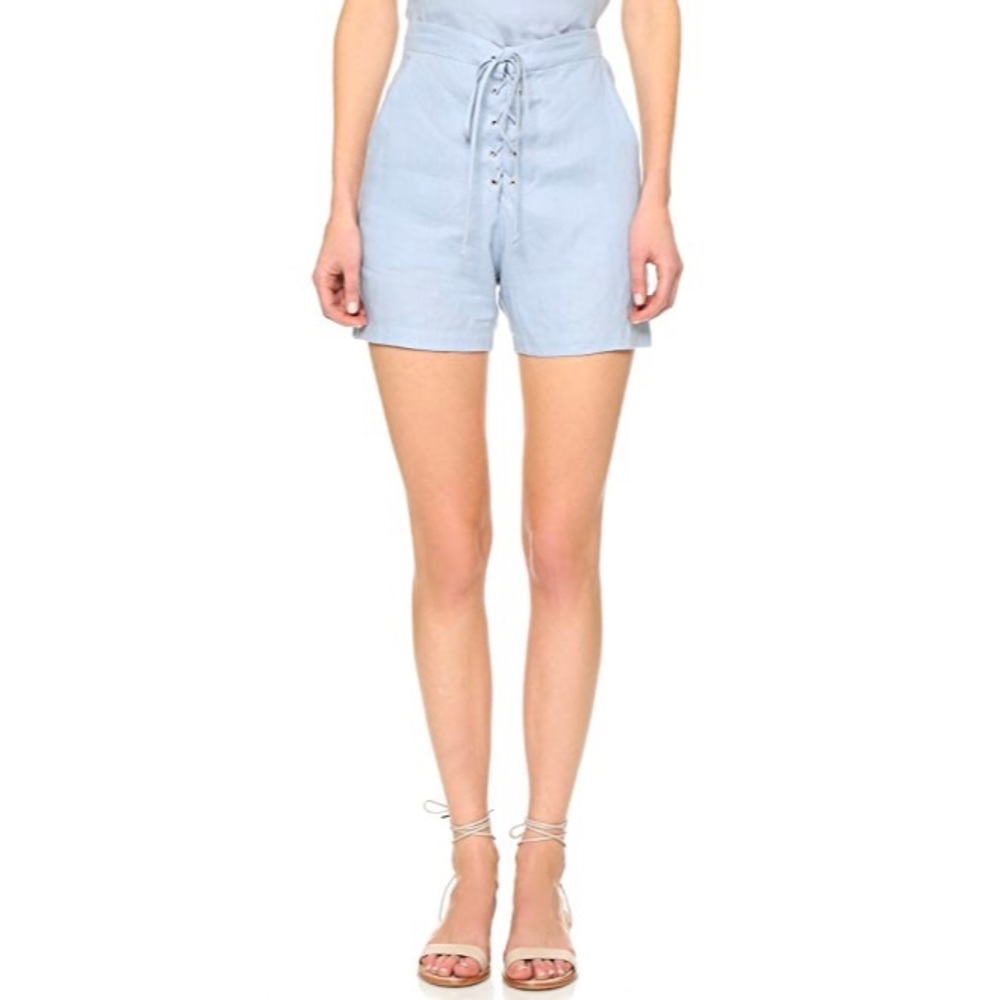 Matin lace up linen shorts